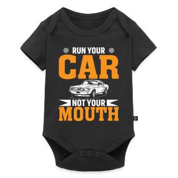 Lass Dein Auto Laufen Nicht Deinen Mund - Baby Premium Kurzarmbody - Schwarz - Vorne