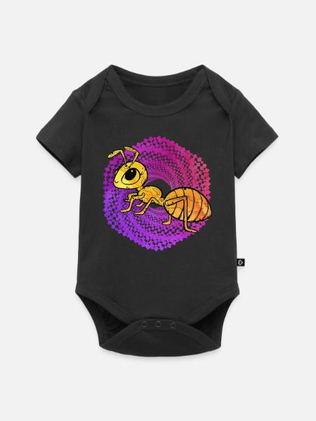 Ameise - Baby Premium Kurzarmbody - Schwarz