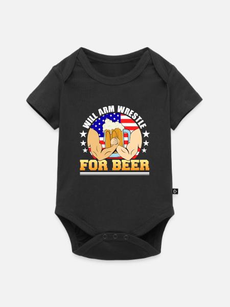 Armdrücken - Baby Premium Kurzarmbody - Schwarz
