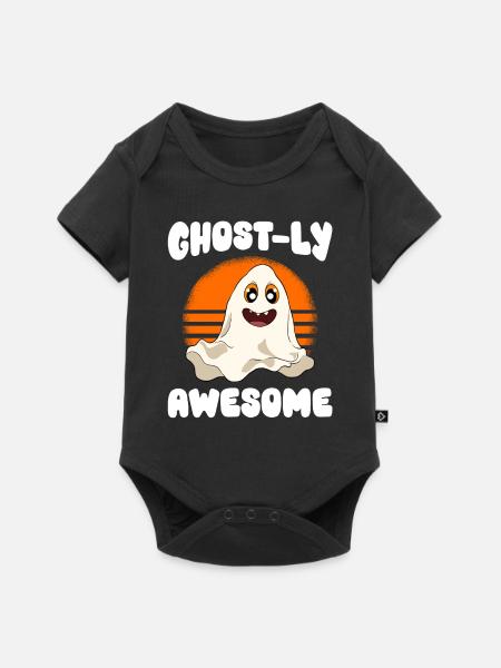 Halloween Kürbis Halloween Geist - Baby Premium Kurzarmbody - Schwarz