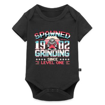 Spawned 1982 Grinding Since Level One Funny Gamer - Baby Premium short-sleeve bodysuit - black - Front