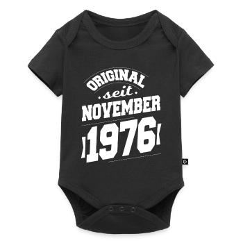 November 1976 Original seit 47 Jahren Mann Frau - Baby Premium Kurzarmbody - Schwarz - Vorne