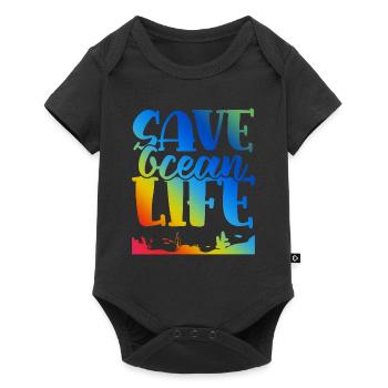 Sauvez la vie de l’océan - Body à manches courtes Premium Bébé - noir - Devant