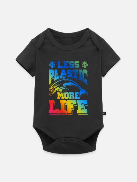 plastik save the ocean - Baby Premium Kurzarmbody - Schwarz