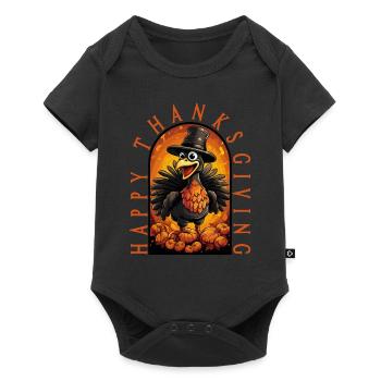 Turkey Happy Thanksgiving - Baby Premium short-sleeve bodysuit - black - Front