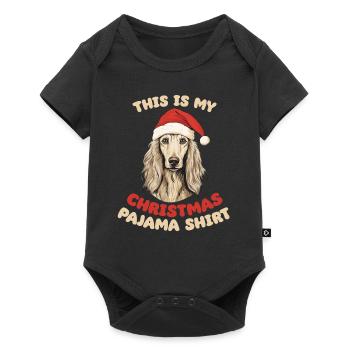 Pyjama de Noël Saluki Chiens - Body à manches courtes Premium Bébé - noir - Devant