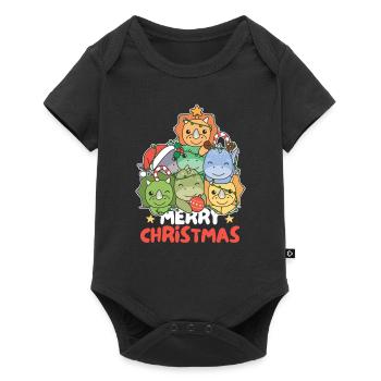 Dinosaur Christmas Tree Merry Christmas - Baby Premium short-sleeve bodysuit - black - Front