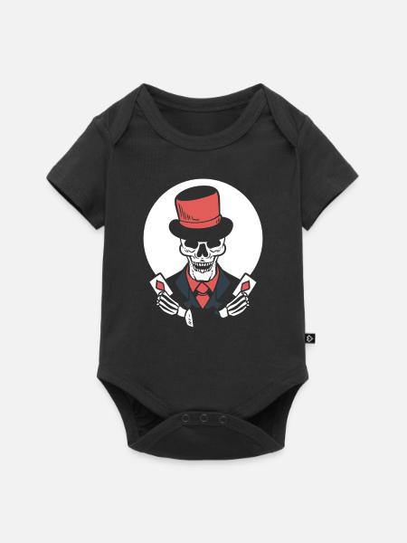Skelett -Pokerkarten Zauberer - Baby Premium Kurzarmbody - Schwarz