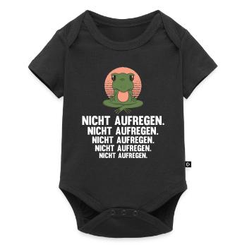 Frosch Yoga Meditieren Nicht Aufregen - Baby Premium Kurzarmbody - Schwarz - Vorne