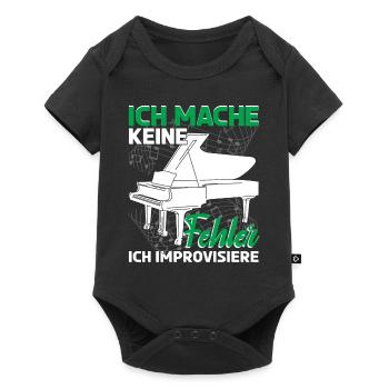 Klavier Pianist Ich mache keine Fehler - Baby Premium Kurzarmbody - Schwarz - Vorne