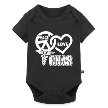 CNA Peace Love CNA - Baby Premium short-sleeve bodysuit - black - Front