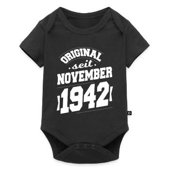 November 1942 Original seit 81 Jahren Mann Frau - Baby Premium Kurzarmbody - Schwarz - Vorne