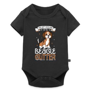 Beagle Glitter - Baby Premium short-sleeve bodysuit - black - Front