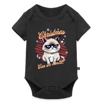 Angry Cat Xmas Sarcastic Funny Cat Meme - Baby Premium short-sleeve bodysuit - black - Front