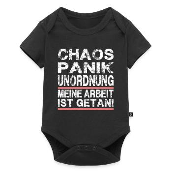 Chaos Panik Unordnung Meine Arbeit Ist Getan - Baby Premium Kurzarmbody - Schwarz - Vorne