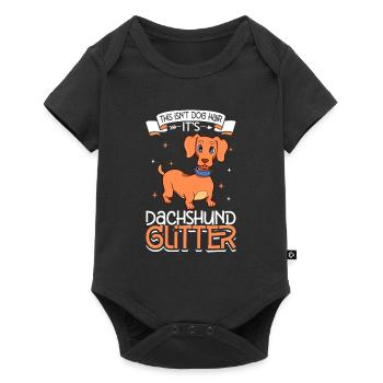 Dachshund Glitter - Baby Premium short-sleeve bodysuit - black - Front