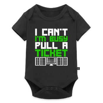Netzwerkadministrator Pull A Ticket - Baby Premium Kurzarmbody - Schwarz - Vorne