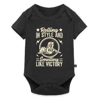 Rouler avec style et sentir la victoire - Body à manches courtes Premium Bébé - noir - Devant