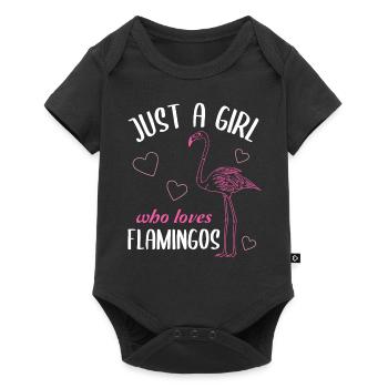 Juste une fille qui aime les flamants roses cadeau - Body à manches courtes Premium Bébé - noir - Devant