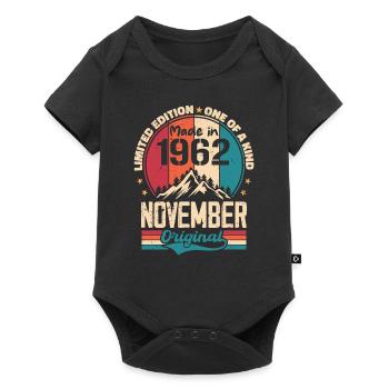 Novembre 1962 Millésime Vintage Anniversaire Rétro - Body à manches courtes Premium Bébé - noir - Devant