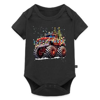 Lumières de Noël Thème de Noël Camion tout-terrain - Body à manches courtes Premium Bébé - noir - Devant