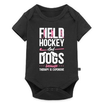 Hockey sur gazon, Hockey sur gazon pour chiens, et - Body à manches courtes Premium Bébé - noir - Devant