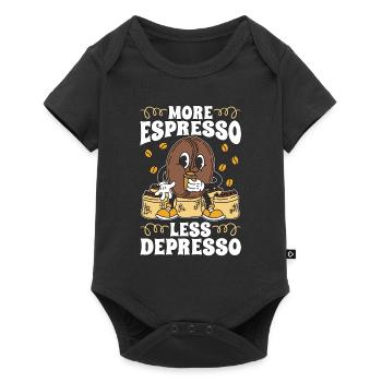 Espresso More Espresso Less Depresso Coffeeshop - Baby Premium short-sleeve bodysuit - black - Front