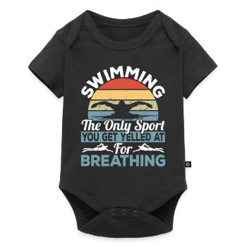 Natation Le seul sport dans lequel vous pouvez - Body à manches courtes Premium Bébé - noir - Devant