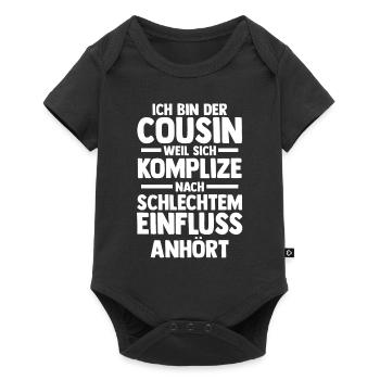 Cousins Cousin - Baby Premium Kurzarmbody - Schwarz - Vorne