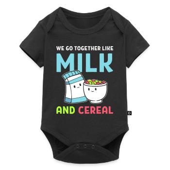 We Go Together Like Milk And Cereal Frühstück - Baby Premium Kurzarmbody - Schwarz - Vorne