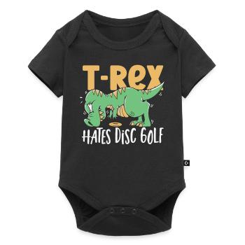 T-Rex hasst Disc Golf T Rex Dinosaurier - Baby Premium Kurzarmbody - Schwarz - Vorne