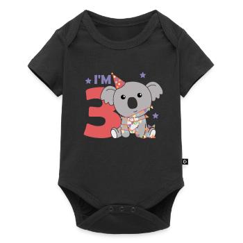 Koala for third birthday for children 3 years - Baby Premium short-sleeve bodysuit - black - Front