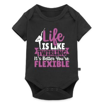 Bâton Twirling Bâton Twirler cadeau - Body à manches courtes Premium Bébé - noir - Devant