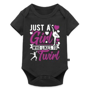 Bâton Twirling Bâton Twirler cadeau - Body à manches courtes Premium Bébé - noir - Devant