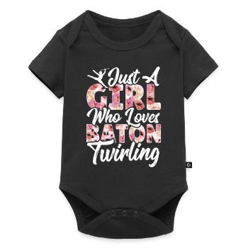 Bâton Twirling Bâton Twirler cadeau - Body à manches courtes Premium Bébé - noir - Devant