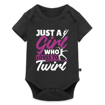 Bâton Twirling Bâton Twirler cadeau - Body à manches courtes Premium Bébé - noir - Devant