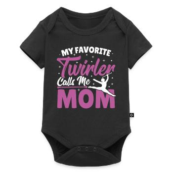Bâton Twirling Bâton Twirler cadeau - Body à manches courtes Premium Bébé - noir - Devant
