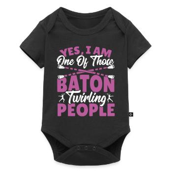 Bâton Twirling Bâton Twirler cadeau - Body à manches courtes Premium Bébé - noir - Devant