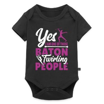 Bâton Twirling Bâton Twirler cadeau - Body à manches courtes Premium Bébé - noir - Devant