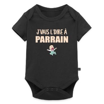 J'vais Le Dire - Parrain - Super Parrain - Body à manches courtes Premium Bébé - noir - Devant