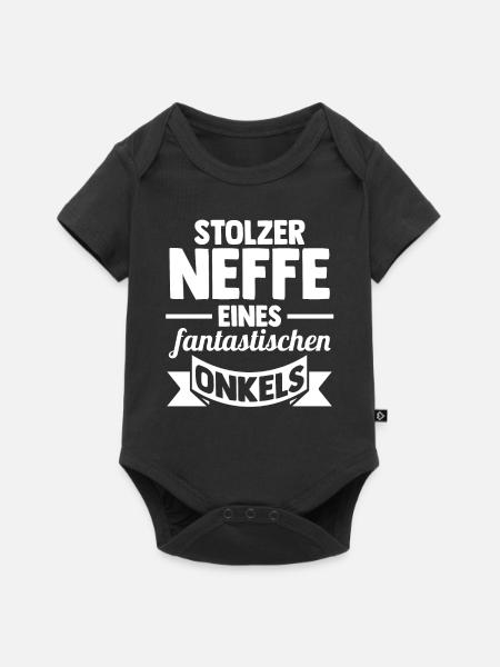 Onkel Neffe - Baby Premium Kurzarmbody - Schwarz