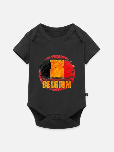 Belgien - Baby Premium Kurzarmbody - Schwarz