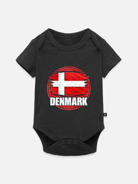 Dänemark - Baby Premium Kurzarmbody - Schwarz