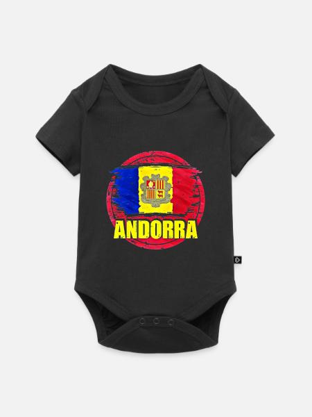Andorra - Baby Premium Kurzarmbody - Schwarz
