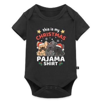 Bouledogue Français Pyjama de Noël Chiens - Body à manches courtes Premium Bébé - noir - Devant