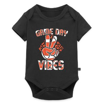 Game Day American Football Groovy Football - Baby Premium short-sleeve bodysuit - black - Front