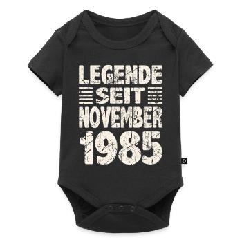 November 1985 Legende seit 38 Jahren Mann Frau - Baby Premium Kurzarmbody - Schwarz - Vorne