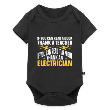 Electrician Gift - Baby Premium short-sleeve bodysuit - black - Front