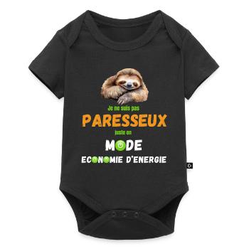 Paresseux Economie Energie Humour Mode Sloth - Body à manches courtes Premium Bébé - noir - Devant