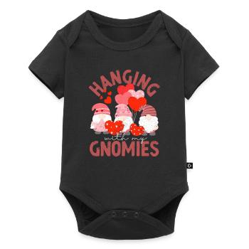 Traîner avec mes gnomes drôles de gnomes Saint-Valentin - Body à manches courtes Premium Bébé - noir - Devant